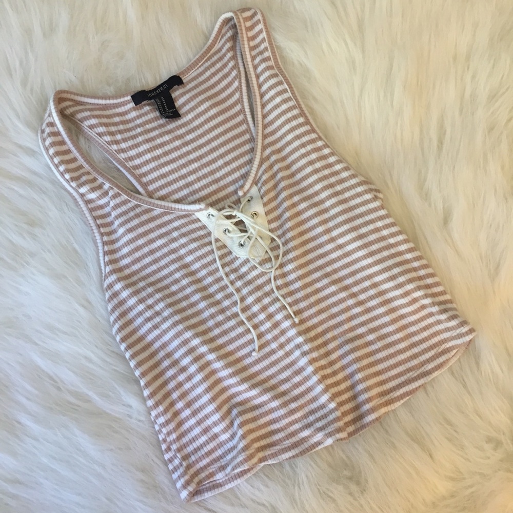 { striped racer back top }